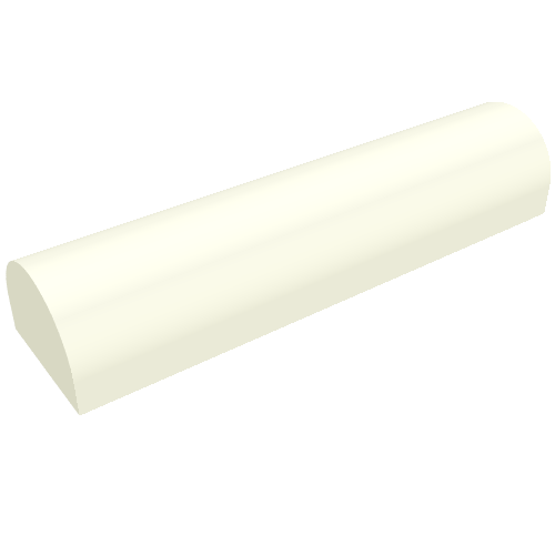 Rendu LDraw de Brique courbée 1 x 4 x 2/3 double, sans tenons (Brick Curved 1 x 4 x 2/3 Double, No Studs), couleur indicative