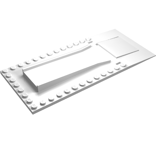Rendu LDraw de Plaque de base A augmenté 8 x 18 avec le plancher de garage plaque (ancien style) (Baseplate Raised 8 x 18 with Garage Floor Plate (Old style)), couleur indicative