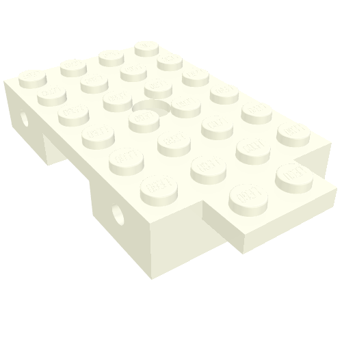 Rendu LDraw de Base de véhicule, Train 4 x 7 avec des roues (Vehicle Base, Train 4 x 7 with Wheels Holder), couleur indicative