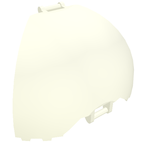 Rendu LDraw de Panneau courbé, quartier, avec des barres à chaque extrémité (Panel Curved, Quarter, with Bars at Each End), couleur indicative