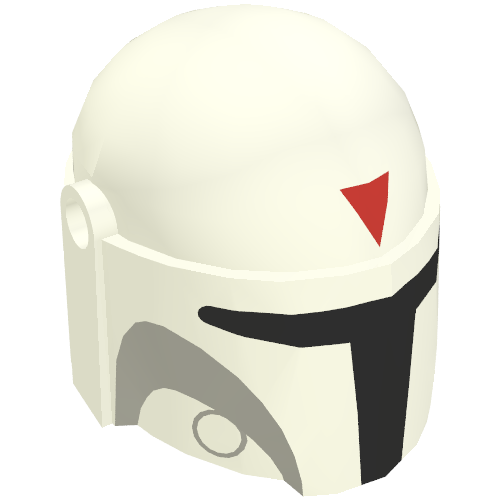 Casque Mandalorian avec trous, motif imprimé Triangle rouge (Boba Fett) (Helmet Mandalorian with Holes, Red Triangle Print (Boba Fett))
