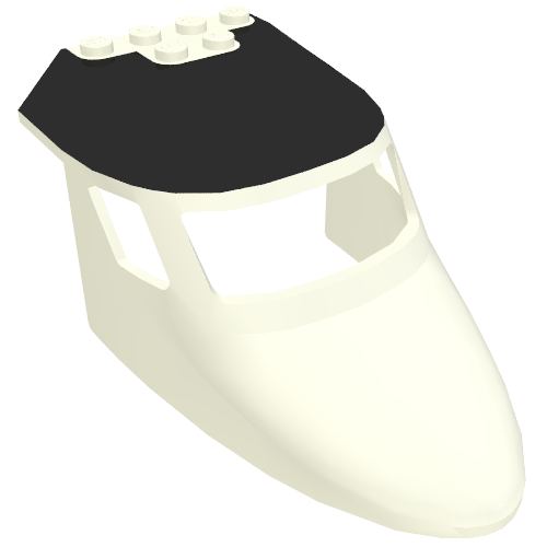 Avion Fuselage courbé vers l'avant 6 x 10 haut avec toit noir motif imprimé (Aircraft Fuselage Curved Forward 6 x 10 Top with Black Roof Print)