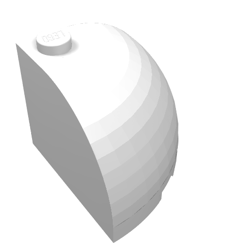 Rendu LDraw de Brique arrondie d’angle 3 x 3 x 2 dôme (Brick Round Corner 3 x 3 x 2 Dome Top), couleur indicative
