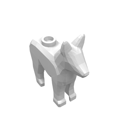 Rendu LDraw de Animal, Chien, Berger alsacien / allemand (Chien de police) [sans motif] (Animal, Dog, Alsatian / German Shepherd (Police Dog) [Plain]), couleur indicative