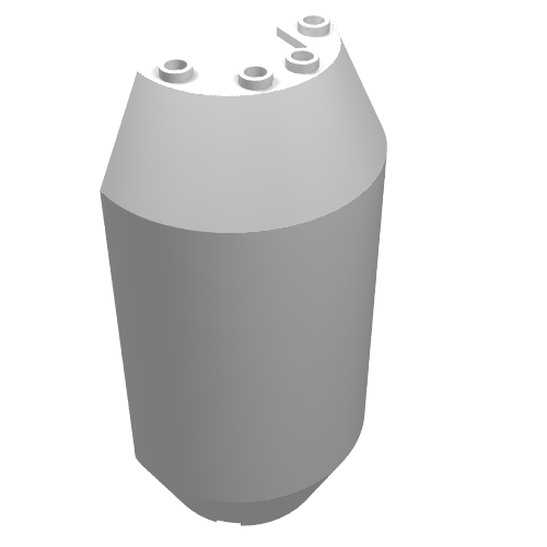 Rendu LDraw de Demi-cylindre 4 x 6 x 13 avec 1 x 2 découpe (Cylinder Half 4 x 6 x 13 with 1 x 2 Cutout), couleur indicative