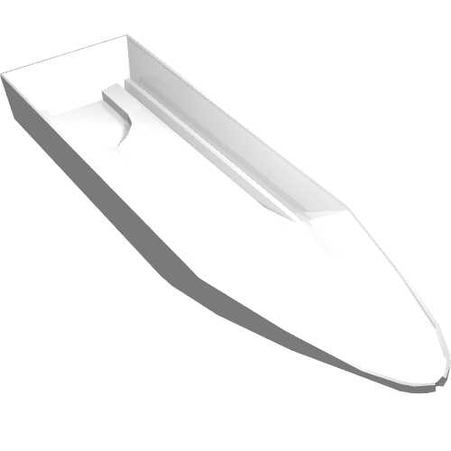 Rendu LDraw de Coque bateau 8 x 28 x 3 (Boat Hull 8 x 28 x 3), couleur indicative