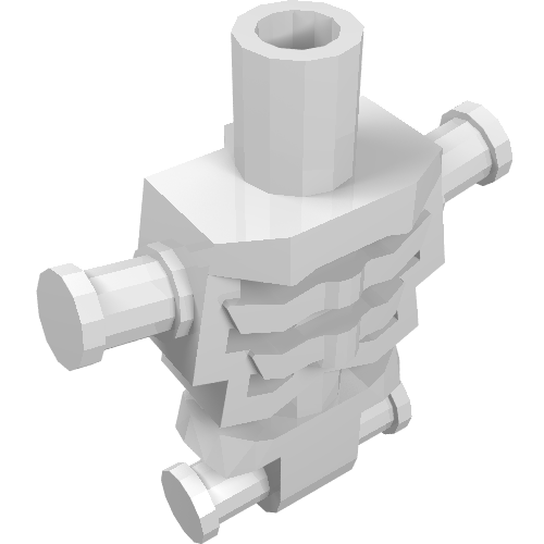 Rendu LDraw de torse Skeleton, Angular Rib Cage, Plain, couleur indicative
