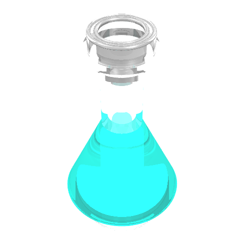 Rendu LDraw de Bouteille d'équipement / erlenmeyer [sans motif] (Equipment Bottle / Erlenmeyer Flask [Plain]), couleur indicative