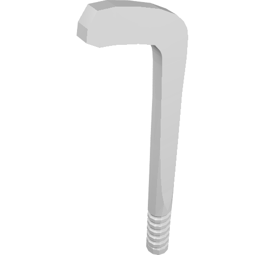 Rendu LDraw de Bâton de hockey sportif, arbre plat (Sports Hockey Stick, Flat Shaft), couleur indicative