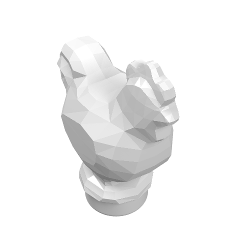 Rendu LDraw de Animal, poulet [sans motif] (Animal, Chicken [Plain]), couleur indicative