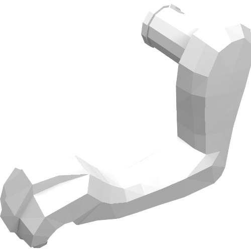 Rendu LDraw de Partie du corps animal, dinosaure, rapace / dilophosaurus bras / jambe, gauche [sans motif] (Animal Body Part, Dinosaur, Raptor / Dilophosaurus Arm / Leg, Left [Plain]), couleur indicative