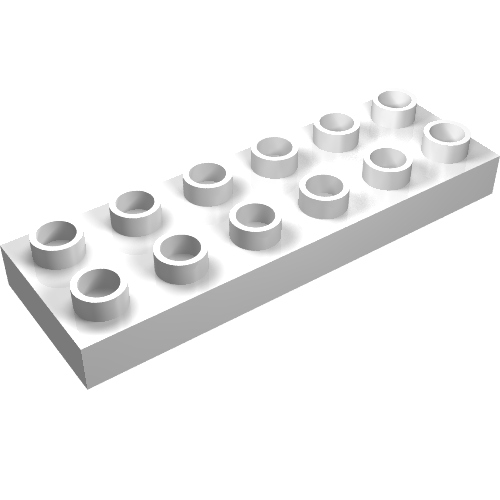 Rendu LDraw de Duplo plaque 2 x 6 (Duplo Plate 2 x 6), couleur indicative