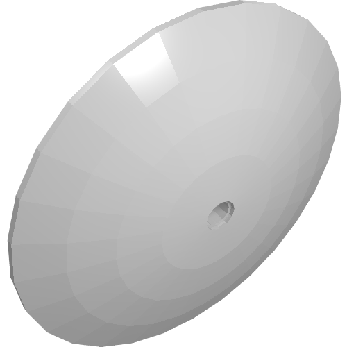 Rendu LDraw de Plat 9 x 9 inversé avec trou pour connecteur (Radar) (Dish 9 x 9 Inverted with Pin Hole (Radar)), couleur indicative