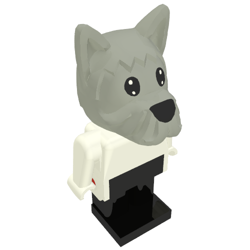 Rendu LDraw de Figurine Fabuland, chien david (Fabuland Figure, Dr David Dog), couleur indicative