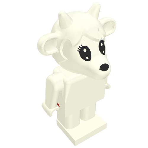 Rendu LDraw de Figurine Fabuland chèvre 1 (Fabuland Figure Goat 1), couleur indicative