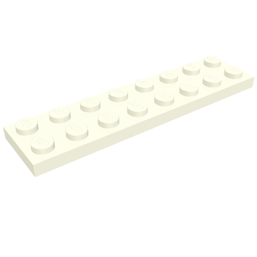 Rendu LDraw de Plaque 2 x 8 avec Waffle Bottom, couleur indicative