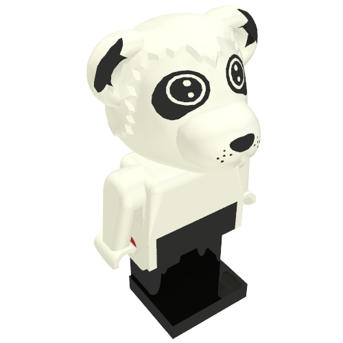 Rendu LDraw de Fabuland figurine Panda 2 (Fabuland Figure Panda 2), couleur indicative