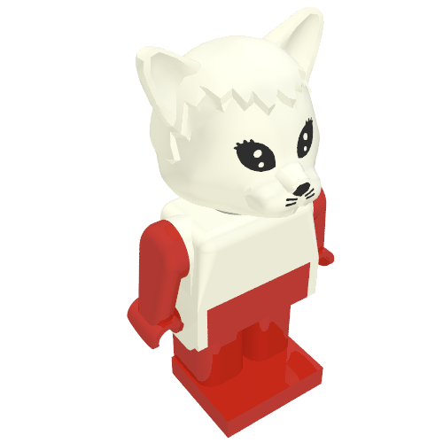 Rendu LDraw de Fabuland Figurine Cat 3 (Fabuland Figure Cat 3), couleur indicative
