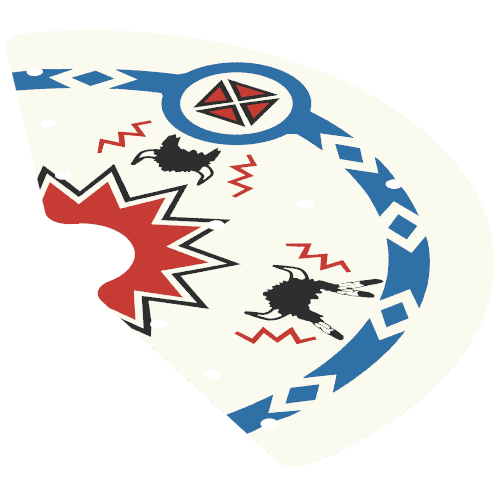 Rendu LDraw de Tent, Tepee Cover avec Buffalo Helmets Print, couleur indicative