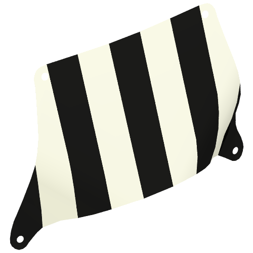 Rendu LDraw de Sail, Top, 27 x 17 avec Black Thick Stripes Print, couleur indicative
