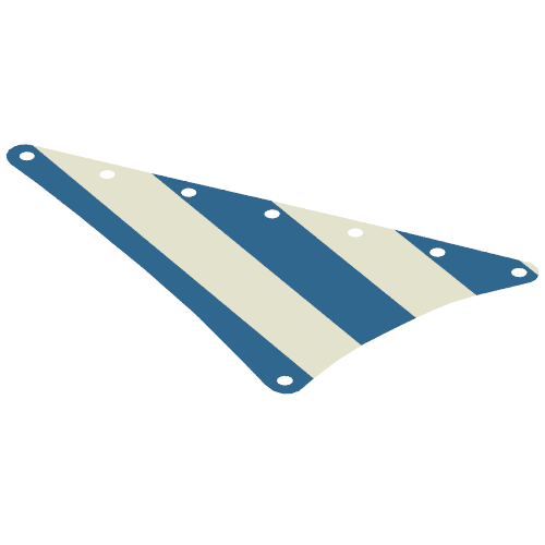 Rendu LDraw de Sail, Triangular, 15 x 22 avec Black Thick Stripes Print, couleur indicative