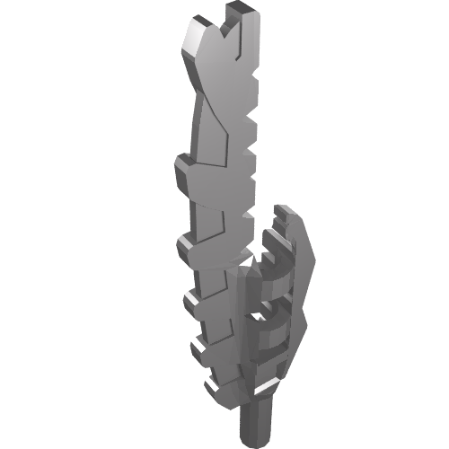 Rendu LDraw de Weapon Sword Serrated avec barre Holder, couleur indicative