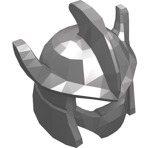 Rendu LDraw de Helmet Trident Shaped avec Face Mask, couleur indicative