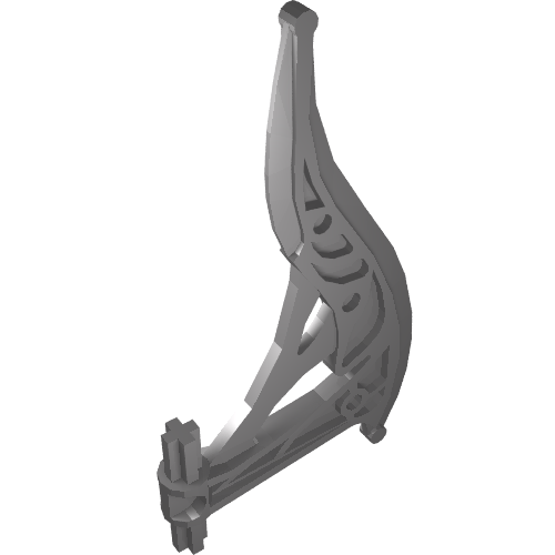 Rendu LDraw de Large Figure Weapon Blade, Elaborate avec 2 Axles, couleur indicative