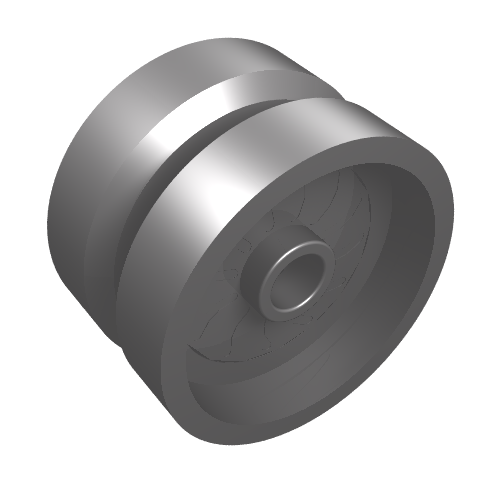Rendu LDraw de Roue 18 x 12 avec trou pour axe et tenon (Wheel 18 x 12 with Axle Hole and Stud), couleur indicative