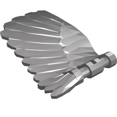 Partie du corps de la créature, aile 4 x 7 droite avec plumes et poignées pour attaches (Creature Body Part, Wing 4 x 7 Right with Feathers and Handles for Clips)