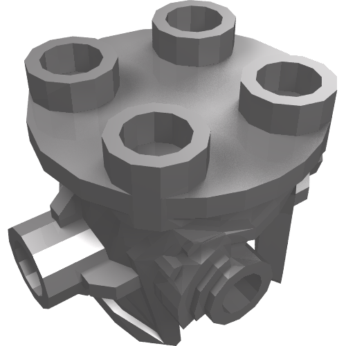 Casque ouvert menton avec 4 tenons sur le dessus, les tenons sur les côtés et cyborg œil (Helmet Open Chin with 4 Studs on Top, Studs on Sides and Cyborg Eye)