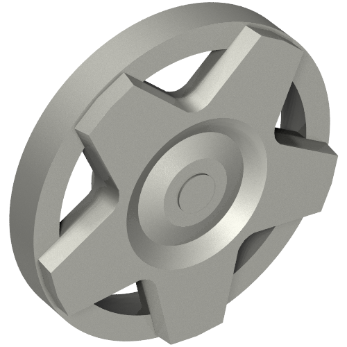 Rendu LDraw de Couvercle de roue 5 rayons de grand (Wheel Cover 5 Spoke Wide), couleur indicative