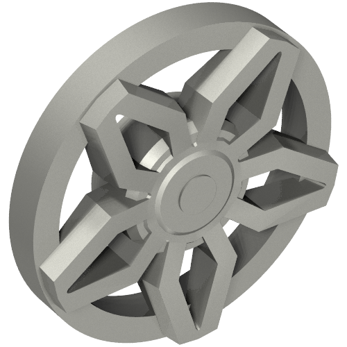 Rendu LDraw de Couvercle de roue 5 rayons encadrés (Wheel Cover 5 Spoke Framed), couleur indicative