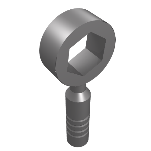 Rendu LDraw de Clé à outils / clé, boîte [poignée 3-Rib] (Tool Wrench / Spanner, Box [3-Rib Handle]), couleur indicative