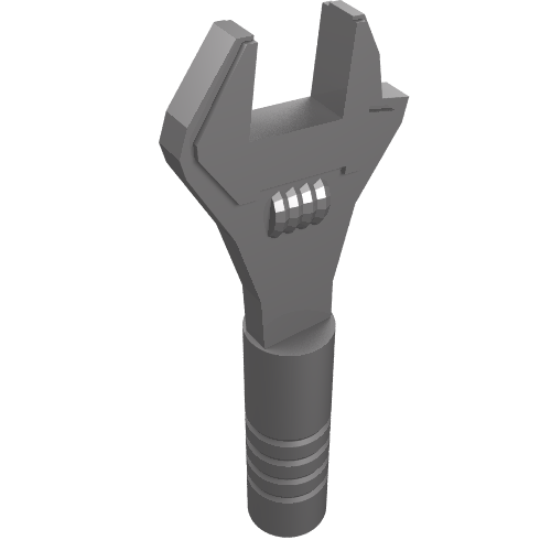 Rendu LDraw de Clé à outils / clé réglable (Tool Wrench / Spanner Adjustable), couleur indicative