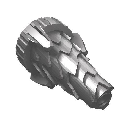 Rendu LDraw de Cône déchiqueté, bout de forage (Cone Jagged, Drill Tip), couleur indicative