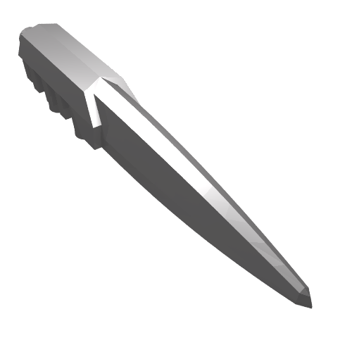 Rendu LDraw de Grande lame d'arme de figurine, longue flexible (Large Figure Weapon Blade, Long Flexible), couleur indicative