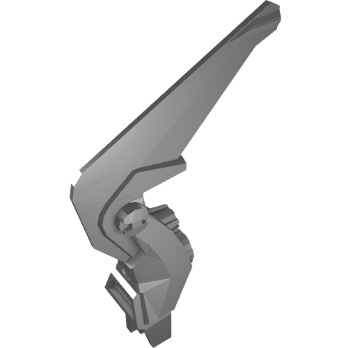 Rendu LDraw de Large Figure Weapon Blade, Angled, couleur indicative