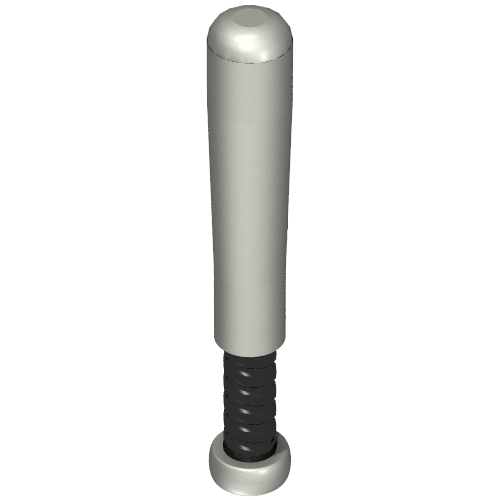 Rendu LDraw de Sport Baseball Bat 4L avec poignée noire motif imprimé (Sports Baseball Bat 4L with Black Grip Handle Print), couleur indicative