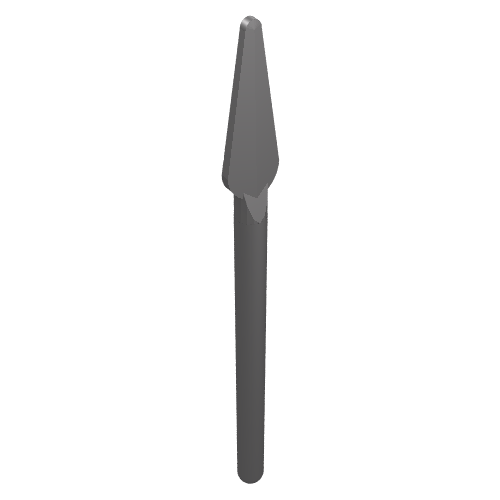 Rendu LDraw de Pike d'arme / bout plat de lance (Weapon Pike / Spear Flat End), couleur indicative