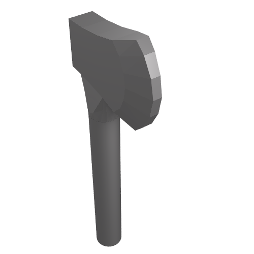 Rendu LDraw de Axe d'arme [sans motif] (Weapon Axe [Plain]), couleur indicative