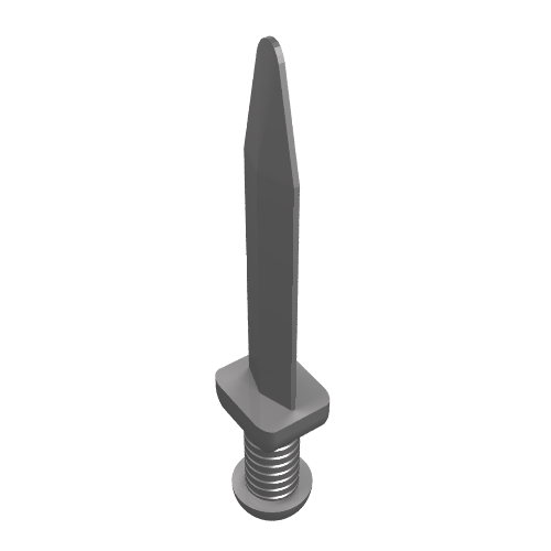 Rendu LDraw de Épée d'arme avec protège-croix mince (Roman Gladius) (Weapon Sword with Thin Crossguard (Roman Gladius)), couleur indicative