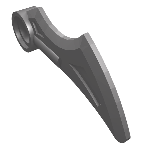 Rendu LDraw de Aile / lame 1 x 4 avec trou pour connecteur (Wing / Blade 1 x 4 with Pin Hole), couleur indicative