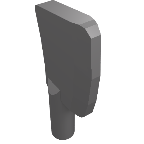 Rendu LDraw de Couperet d'équipement, aucun trou (Equipment Cleaver, no Holes), couleur indicative