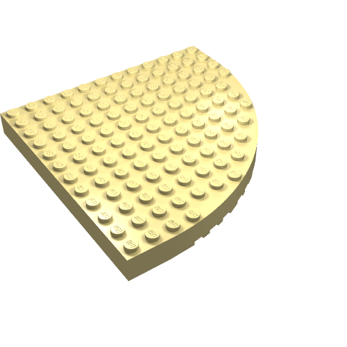 Rendu LDraw de Brique ronde coin 12 x 12 (Brick Round Corner 12 x 12), couleur indicative