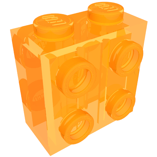 Rendu LDraw de Brique Spécial 1 x 2 x 1 2/3 avec 8 tenons sur 2 côtés (Brick Special 1 x 2 x 1 2/3 with 8 Studs on 2 Sides), couleur indicative