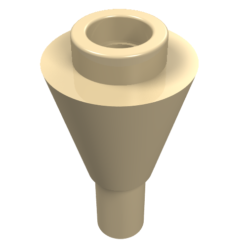 Cône 1 x 1 inversé avec barre en bas (cône de crème glacée) (Cone 1 x 1 Inverted with Bar at Bottom (Ice Cream Cone))