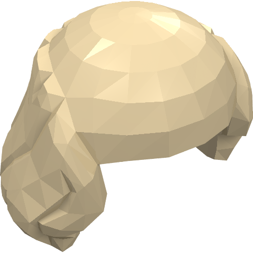 Rendu LDraw de Hair, Bald Top, Long Sides [Plain], couleur indicative