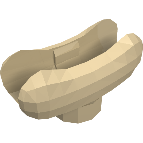Rendu LDraw de Nourriture Hot Dog Bun (Food Hot Dog Bun), couleur indicative