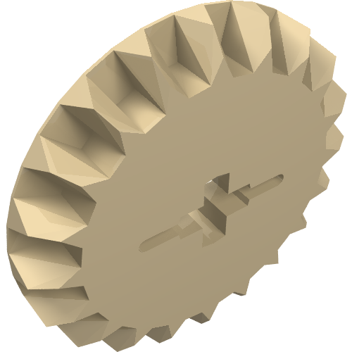 Rendu LDraw de Engrenage Technic 20 dents à biseau (Technic Gear 20 Tooth Bevel), couleur indicative